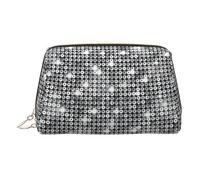 Beauty case da viaggio con scomparti, con paillettes, color argento, con glitter, borsa da toilette portatile da donna, Oro, One Size