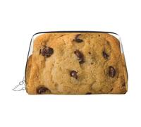 Beauty case da viaggio con scomparti, per biscotti al cioccolato, borsa da toeletta portatile per donne, Argento, One Size