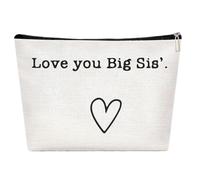 Beauty case da viaggio, con scritta in inglese "Best Sister Ever Toiletry Organizer Sister", borsa da viaggio portatile, per l'igiene, divertente, per Natale, compleanno, trucco, Love You Big Sis,