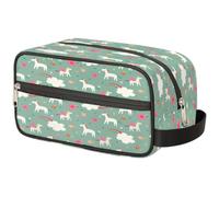 Beauty case da viaggio con simpatici unicorni, per donne, uomini, bambini, ragazze, ragazzi, con unicorni magici, borsa da bagno per articoli da toeletta, cosmetici, articoli da toeletta, organizer