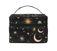 Beauty case da viaggio con sole e luna, con comete spaziali, organizer per articoli da toeletta da viaggio, per donne e ragazze