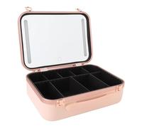 Beauty Case da Viaggio con Specchio e Luce LED, 15in Organizzatore Porta Cosmetici Portatile Borsa da Viaggio per Il Trucco Borsa per Cosmetici, 3 Luminosità Regolabili