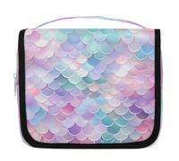 Beauty case da viaggio con squame di sirena fantasia, borsa da viaggio per cosmetici, accessori per il trucco, organizer impermeabile, borsa da doccia borsa di bellezza per donne, ragazze e bambini,