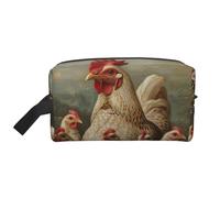 Beauty case da viaggio con stampa "A Brood of Chickens", trousse per cosmetici, borsa per tolietry da appendere per donne e uomini, palestra quotidiana