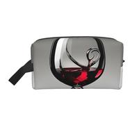 Beauty case da viaggio con stampa a forma di calice di vino, borsa per cosmetici, borsa da bagno per uomini e donne, per viaggi, palestra, uso quotidiano