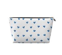 Beauty case da viaggio con stampa a forma di cuore blu - Beauty case da viaggio e organizer per cosmetici per donne e uomini, Argento, One Size