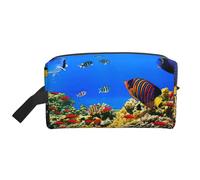 Beauty case da viaggio con stampa a forma di pesce, borsa per il trucco da appendere, organizer versatile di grande capacità, per donne e uomini