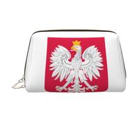 Beauty case da viaggio con stampa a losanga bavarese, grande, 3 tasche interne organizer per oggetti essenziali, Bandiera della Polonia, One Size, Classico