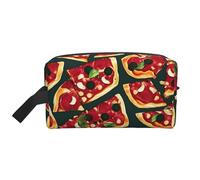 Beauty case da viaggio con stampa a pizza, borsa per trucchi, borsa per cosmetici, borsa da tolietry da appendere per donne e uomini, palestra quotidiana