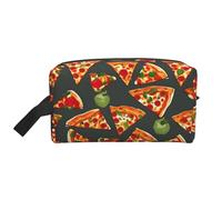 Beauty case da viaggio con stampa a pizza, borsa per trucchi, borsa per cosmetici, borsa da tolietry da appendere per donne e uomini, palestra quotidiana