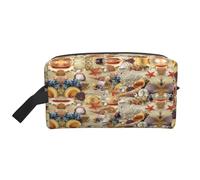 Beauty case da viaggio con stampa a tema spiaggia con conchiglie marine e stelle, borsa da toilette per uomo e donna, per viaggi, palestra, uso quotidiano