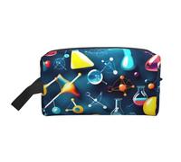 Beauty case da viaggio con stampa astratta di scienza chimica, borsa per cosmetici, borsa da tolietry da appendere per donne e uomini, palestra quotidiana