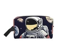 Beauty case da viaggio con stampa astronauta sulla luna, borsa da toilette per uomo e donna, per viaggi, palestra, uso quotidiano