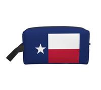 Beauty case da viaggio con stampa bandiera del Texas, borsa da toilette da donna, capiente borsa cosmetica per uomo, bianco, Taglia unica