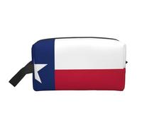 Beauty case da viaggio con stampa bandiera del Texas, borsa da toilette da uomo, capiente borsa cosmetica da donna, bianco, Taglia unica