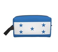 Beauty case da viaggio con stampa bandiera dell'Honduras, borsa da toilette da uomo, capiente borsa cosmetica da donna, bianco, Taglia unica