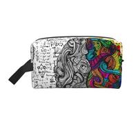 Beauty case da viaggio con stampa cervello sinistro e destro, borsa da trucco da appendere, organizer versatile per donne e uomini