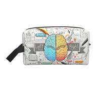 Beauty case da viaggio con stampa cervello umano borsa per il trucco da appendere grande capacità organizer versatile per donne uomini