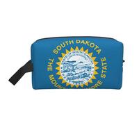 Beauty case da viaggio con stampa della bandiera del South Dakota, trousse per cosmetici, borsa per tolietry da appendere per donne e uomini, palestra quotidiana