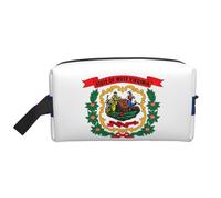 Beauty case da viaggio con stampa della bandiera del West Virginia, trousse per cosmetici, borsa da tolietry da appendere per donne e uomini, palestra quotidiana