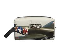 Beauty case da viaggio con stampa di aeroplano della Seconda Guerra Mondiale della Seconda Guerra Mondiale, Borsa per trucchi, Borsa da tolietry da appendere per donne e uomini, palestra quotidiana