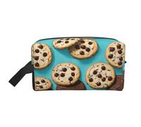 Beauty case da viaggio con stampa di biscotti, biscotti, cibo, cioccolato, patatine e biscotti, borsa da toilette per uomini e donne, per viaggi, palestra, uso quotidiano