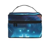 Beauty case da viaggio con stampa di fantascienza Future. Borsa per cosmetici da donna alla moda, grande organizer da viaggio