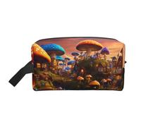 Beauty case da viaggio con stampa di funghi magici, per donne e uomini, organizer di grande capacità, per accessori, cosmetici, shampoo, pennelli ed oggetti essenziali