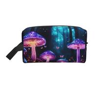 Beauty case da viaggio con stampa di funghi magici, per donne e uomini, organizer di grande capacità, per accessori, cosmetici, shampoo, pennelli ed oggetti essenziali