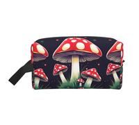 Beauty case da viaggio con stampa di funghi magici, per donne e uomini, organizer di grande capacità, per accessori, cosmetici, shampoo, pennelli ed elementi essenziali