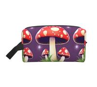 Beauty case da viaggio con stampa di funghi rossi magici, per donne e uomini, organizer di grande capacità, per accessori, cosmetici, shampoo, pennelli ed oggetti essenziali