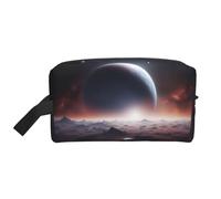 Beauty case da viaggio con stampa di pianeti spaziali, trousse per cosmetici, per uomini e donne, per viaggi, palestra, uso quotidiano