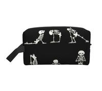 Beauty case da viaggio con stampa di teschi di amore, borsa per il trucco da appendere, grande capacità, organizer versatile per donne e uomini