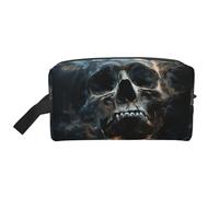 Beauty case da viaggio con stampa di teschio horror fantasma, borsa per cosmetici, borsa per tolietry da appendere per donne e uomini, palestra quotidiana