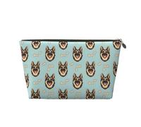 Beauty case da viaggio con stampa di un pastore tedesco, borsa da toilette da donna, graziosa custodia in pelle per trucchi