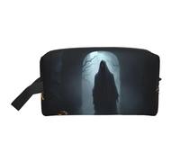 Beauty case da viaggio con stampa fantasma di Halloween, borsa per cosmetici, borsa da bagno per uomini e donne, per viaggi, palestra, tutti i giorni