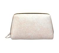 Beauty case da viaggio con stampa glitter finti oro rosa, organizer da viaggio per pennelli cosmetici, custodia in pelle con cerniera, borsa per articoli da toeletta da donna, bianco, taglia unica,