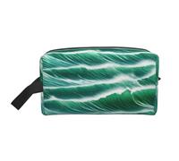 Beauty case da viaggio con stampa Ocean Green Wave Surf 01, trousse per cosmetici, per uomini e donne, per viaggi, palestra, uso quotidiano