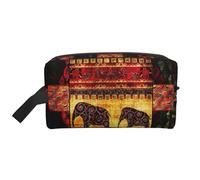 Beauty case da viaggio con stampa patchwork elefante africano borsa per il trucco borsa per il trucco grande capacità organizer versatile per donne uomini