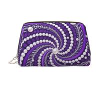 Beauty case da viaggio con stampa pentacolo viola, grande, 3 tasche interne organizer per oggetti essenziali, Catena di perle, One Size, Classico