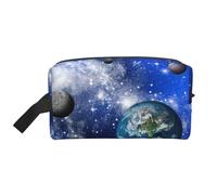 Beauty case da viaggio con stampa pianeta galassia borsa per il trucco da appendere grande capacità organizer versatile per donne uomini