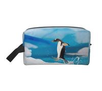 Beauty case da viaggio con stampa pinguino, borsa per il trucco da appendere, grande capacità, organizer versatile per donne e uomini