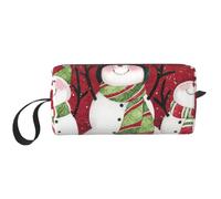 Beauty case da viaggio con stampa tropicale di palme, borsa per il trucco portatile, semplice e portatile, con cerniera, per donne, Merry Christmas., One Size, Astuccio per trucchi
