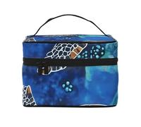 Beauty case da viaggio con tartaruga marina, organizer portatile per articoli da toeletta con scomparti con cerniera per spazzole, bottiglie e prodotti per la cura della pelle