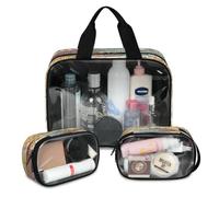 Beauty case da viaggio con tavola periodica per chimica, per donne e uomini, borse per cosmetici traslucide, 3 pezzi, grande, per doccia, articoli da toeletta, cosmetici, articoli da toeletta, Colore,