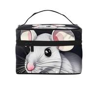 Beauty case da viaggio con topolino nel buco, borsa da toilette da viaggio per uomini e donne, adatta per articoli da toeletta, Nero , Taglia unica