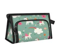 Beauty case da viaggio con unicorni carini, per donne, uomini, ragazze, ragazzi, unicorni magici, multifunzionale, borsa per il trucco per lavare articoli da toeletta cosmetici borsa da doccia,