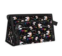 Beauty case da viaggio con unicorni magici, per donne, uomini, ragazze, ragazzi, stampa unicorni, multifunzionale, borsa per il trucco, per lavare articoli da toeletta, cosmetici, borsa da doccia,