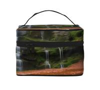 Beauty case da viaggio con vista a cascata, borsa da toilette per uomini e donne, adatta per articoli da toeletta, Nero , Taglia unica