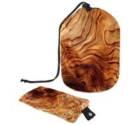 Beauty case da viaggio con vortice in legno grezzo, borsa da trucco da donna, borsa pieghevole con coulisse, borsa da viaggio per cosmetici da viaggio portatile, Vortice con venature del legno grezzo,